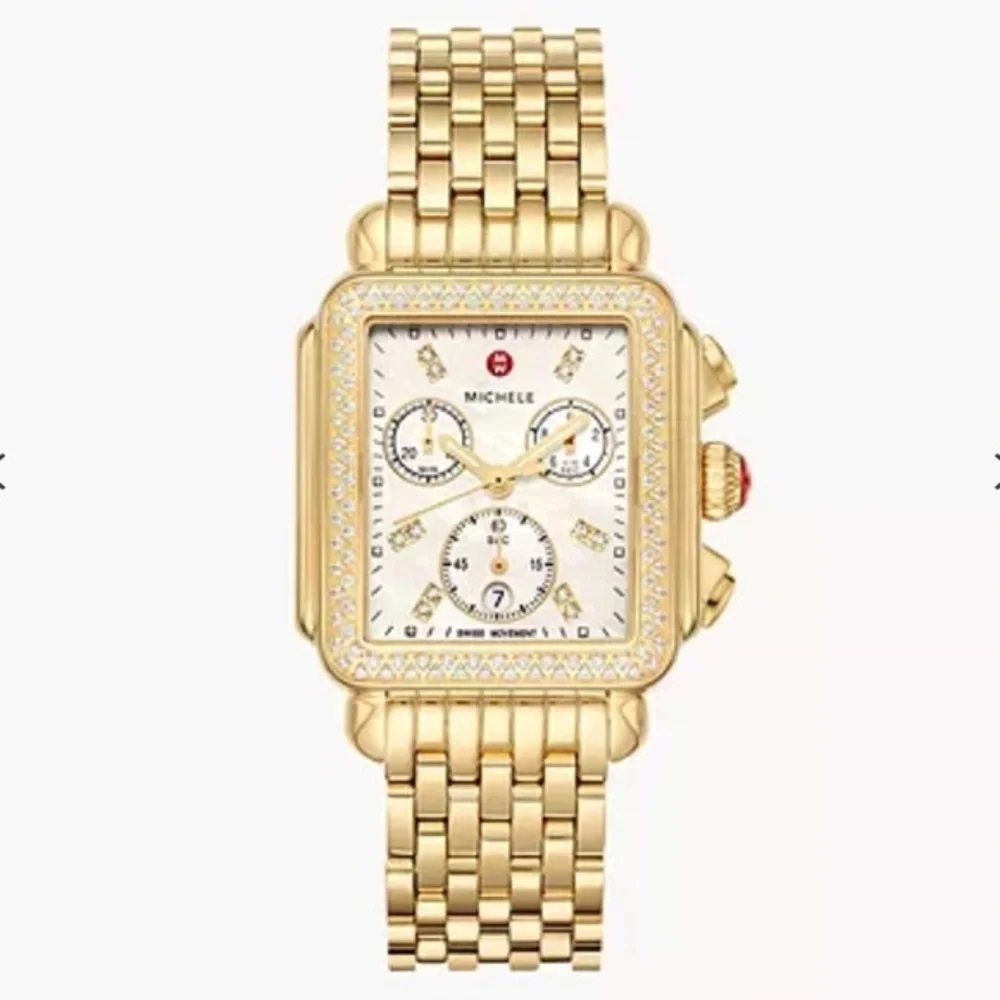 Michele Deco 18k Gold Diamond Watch